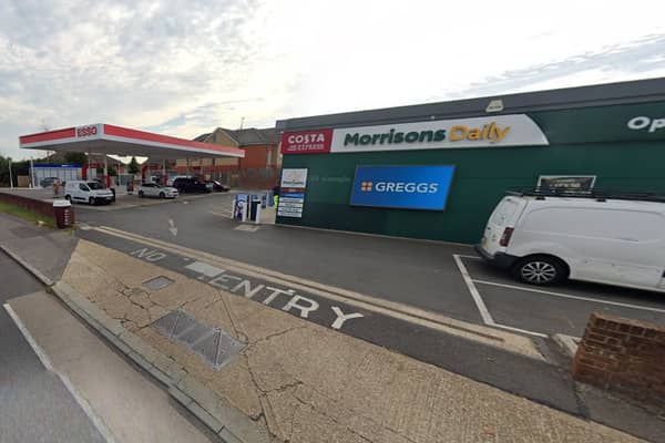 A man has been arrested on suspicion of indecent exposure at an Esso garage in Fareham Road, Gosport.