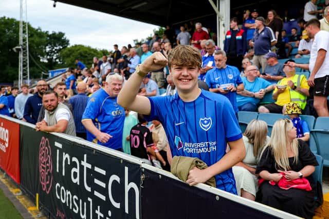 Pompey fans watched on at the Saunders Transport Community Stadium as the Blues continued their pre-season schedule against Farnborough last week
