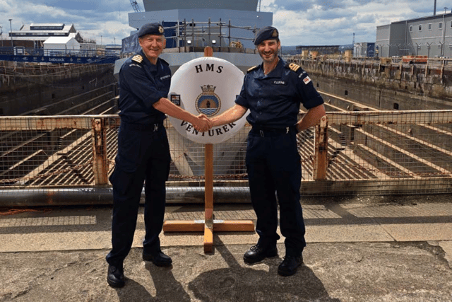 Cdr Thomas Hetherington, L, will be replacing Cdr Chris Cozens, R.