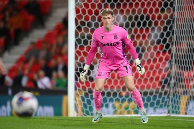 Portsmouth are keeping an eye on former Stoke and England youth international goalkeeper Josef Bursik