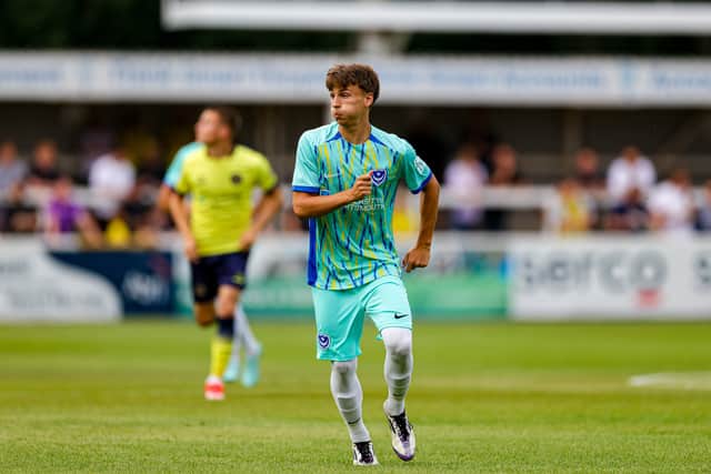 There was a first Pompey appearance for 16-year-old Luke Thomas against Farnborough last week.