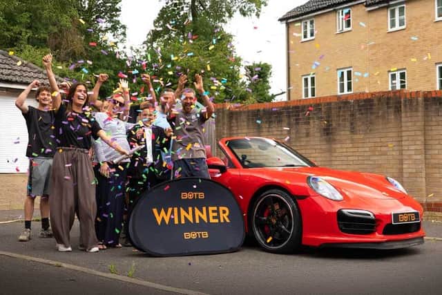 Michael's family was in on the surprise - and they helped him celebrate his life-changing win