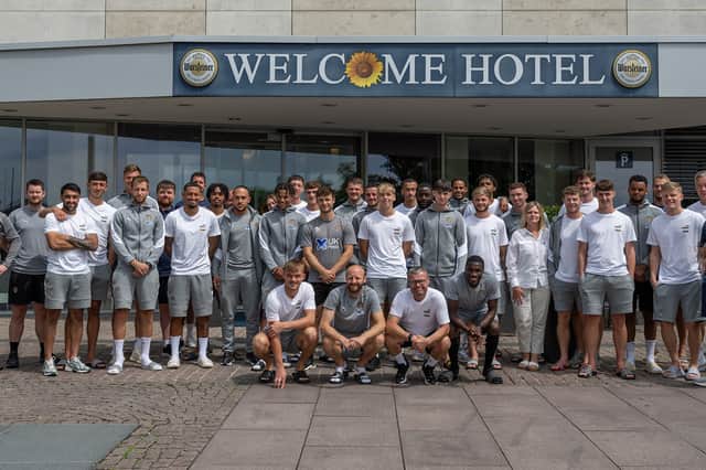 Ben Stevenson, fifth from the left, poses with the Notts County squad following their pre-season tour to Germany. Picture: Notts County FC