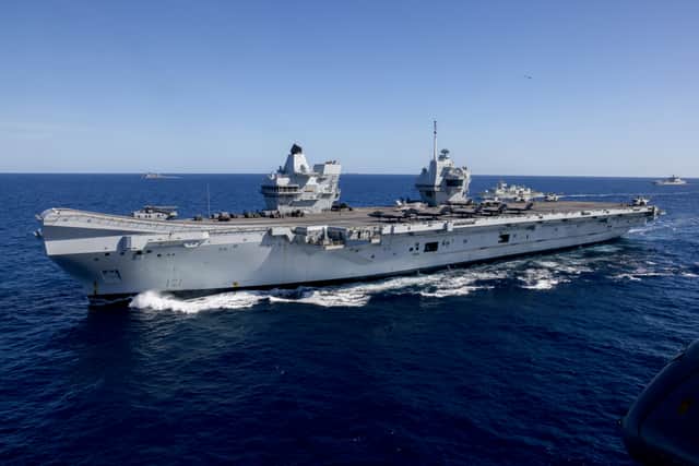 Royal Navy flagship HMS Prince of Wales during Operation Highmast.