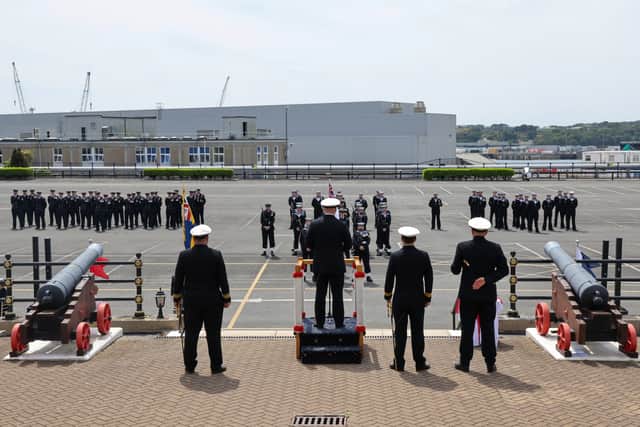 Trafalgar class submariners on divisions.
