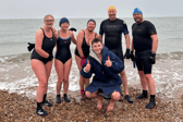 Members of Sue's Swim Club at Eastney beach. They are concerned over rising water pollution in Portsmouth.