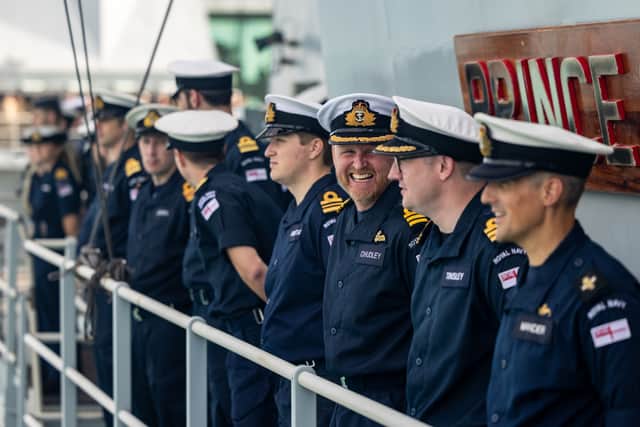 HMS Prince of Wales Ship's Company conduct Procedure Bravo as the ship arrives in Darwin during OP HIGHMAST.