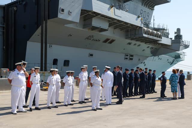 Commodore James Blackmore and Captain Will Blackett joined dignitaries alongside HMAS Coonawarra, home to the Royal Australian Navy in the Northern Territory, for a "Welcome to Country" ceremony.