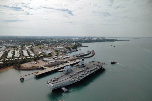 Royal Navy flagship HMS Prince of Wales made a historic visit to Darwin in Australia, hot off the heels of Exercise Talisman Sabre.