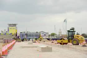 The new promenade, road and cycle lanes are being created in front of Southsea Common.
Picture: Sarah Standing (240725-833)