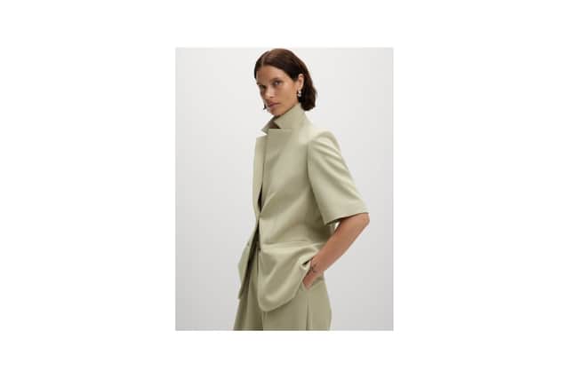 Straight Short Sleeve Single Breasted Blazer