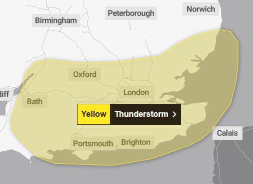 Yellow weather warning July 31 2025