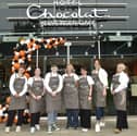 Hotel Chocolat has opened its new velvetiser cafe in Whiteley Shopping Centre.

Pictured is: (l-r) Evangeline, Alex, Sydney, Jennie, Becky, Trudi and Kitty.

Picture: Sarah Standing (310725-7573)
