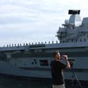 Repairs to HMS Queen Elizabeth will soon begin as she is waiting to go into the Rosyth Dry Dock.