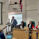 Peter Maunder speaking at Fareham Borough Council's full council meeting on July 22