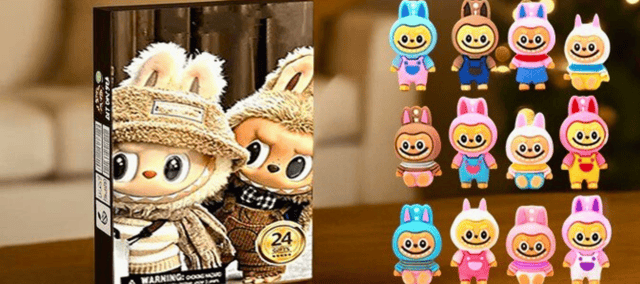 Each door of the Lafufu advent calendar reveals one of 24 adorable mini figures – from bunnies in hoodies to pastel animal pals