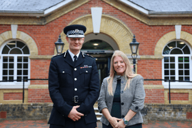Chief Constable Alexis Boon, alongside Police and Crime Commissioner Donna Jones.