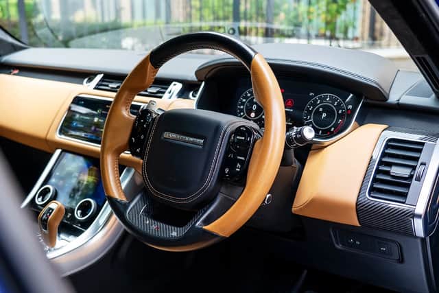 The tan leather accents really set the interior off