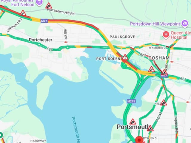 Emergency repair work on the M27 is causing long delays this evening