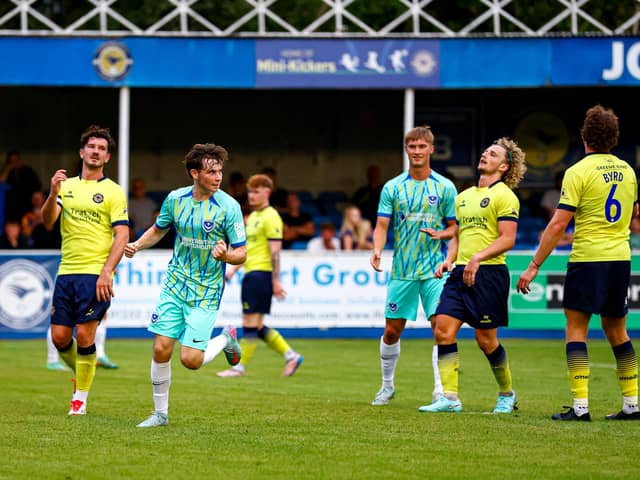 Harry Clout scored for Pompey at Farnborough during pre-season. Picture: Nigel Keene/ProSportsImages