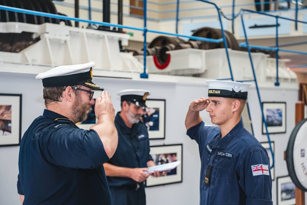 The ceremony within METG for newly promoted Leading Engineering Technicians, at HMS Sultan. A historic anniversary was celebrated at the Gosport Royal Navy base.