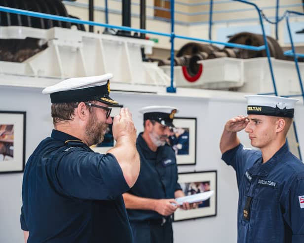 The ceremony within METG for newly promoted Leading Engineering Technicians, at HMS Sultan. A historic anniversary was celebrated at the Gosport Royal Navy base.