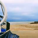 The view back to Portsmouth from Ryde as Hovertravel celebrated its 60th birthday with a commemorative flight in the Solent. 