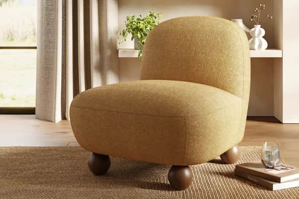 Dunelm’s Nylah bouclé accent chair brings designer curves and texture to your home for a fraction of the usual price.