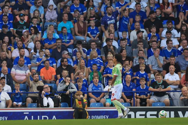 Andre Garcia celebrates scoring Reading’s opener against Pompey.