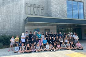 Young performers from the Summer Youth Project are ready to perform We Will Rock You at Fareham Live