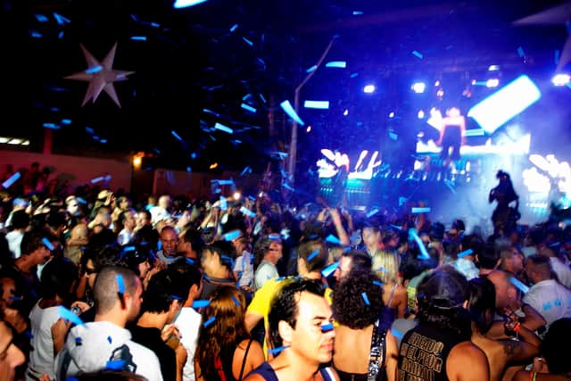 The packed crowds at Space in Ibiza were not an unfamiliar sight for regular Euro-clubbers and were part of the 'Balearic Beat' movement popular with international ravers.
