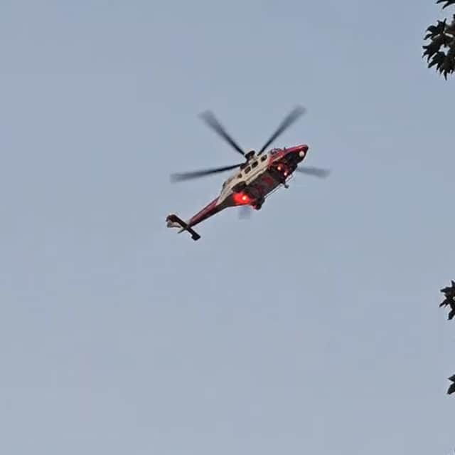  An emergency helicopter aided with the search for the missing man.