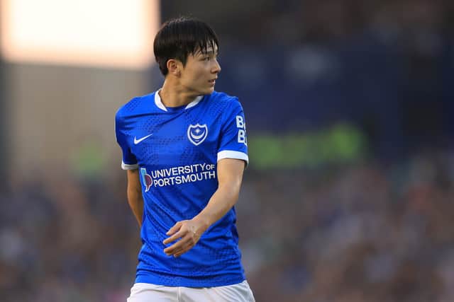 Minhyeok Yang has featured just twice for Pompey after arriving from Spurs. Picture: Simon Roe/ProSportsImages