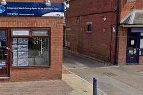 A black Skoda ploughed into an estate agents in Park Gate. Fareham.