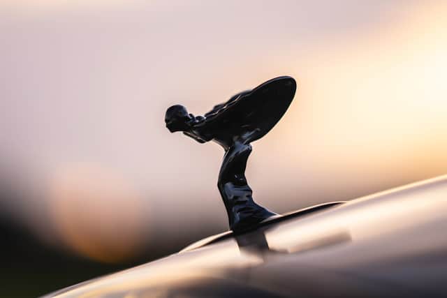 The Spirit of Ecstasy leans forward more purposefully on the Spectre