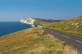 The best stretch of the round Isle of Wight bike ride - Military Road hugs the coast from Chale to Freshwater Bay
