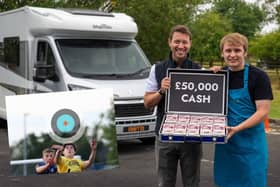 Aron (right) can now pursue his dreams of travelling Europe thanks to his massive win