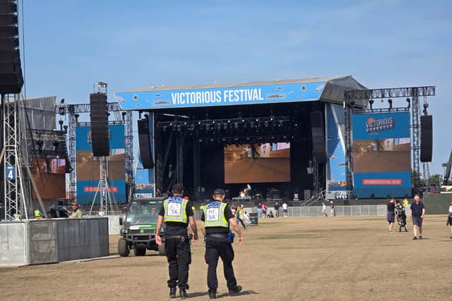 Police patrol the festival