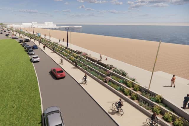New sea defences around the South Parade Pier area