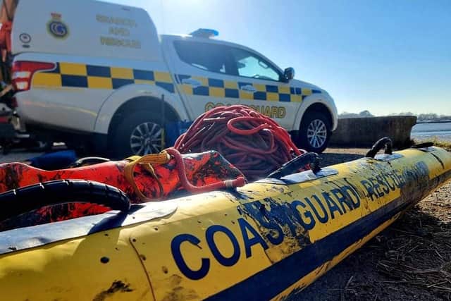 The Selsey Coastguard Rescue Team were paged, along with Hayling Island and Portsmouth rescue teams, with reports that three people found themselves stuck in mud off Hayling Island.
Picture: Selsey Coastguard Rescue Team