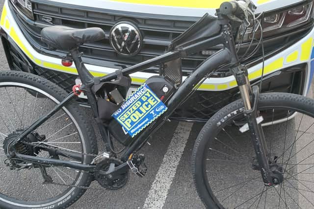 The police have seized a bike after it was spotted accelerating at 25mph in Southsea.