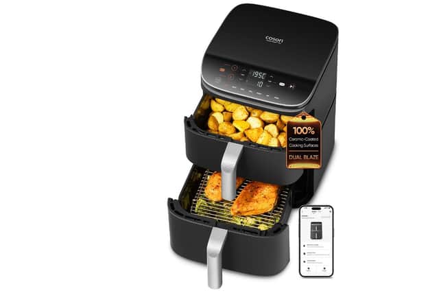 It's a fair size, thanks to its large drawers, but vertical layouts are the way forward for dual-basket air fryers