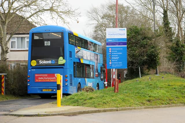 E1 and E2 bus services are being reduced this weekend following an increased level of vandalism. Pictured is: Hoeford depot in Gosport Road, Fareham.