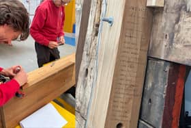 Incredible progress has been made to fully restore and conserve HMS Victory. Shipwrights carving their names into the 100th futtock.