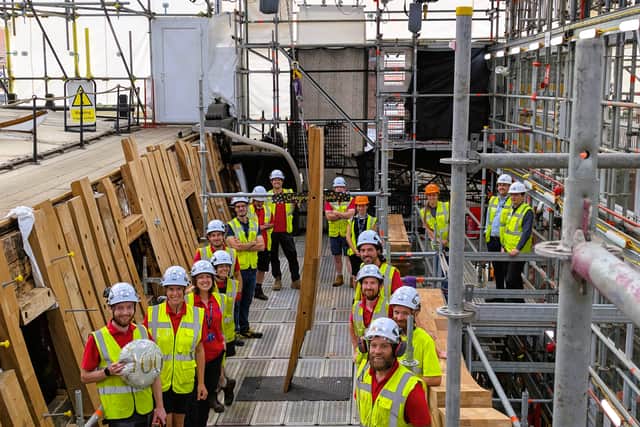 Expert shipwrights working on HMS Victory.