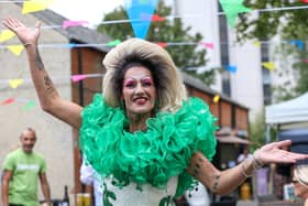 Landlord Jamie, aka Chloe Mydia. Goldenfest in aid of Rowans, The Golden Lion, High Street, Fareham