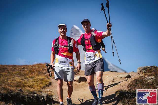 Pictured: Jesse and Alex complete Matterhorn Sky ultra-marathon.