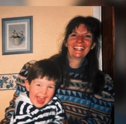 Pictured: Jesse with his mum when he was a little boy.