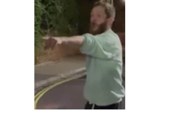 Callum Mcinally with a knife outside the Jami Mosque