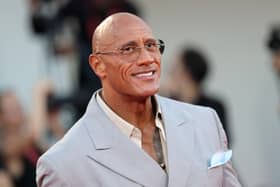 Dwayne Johnson attends 'The Smashing Machine' red carpet during the 82nd Venice International Film Festival on September 01 in Venice, Italy. 